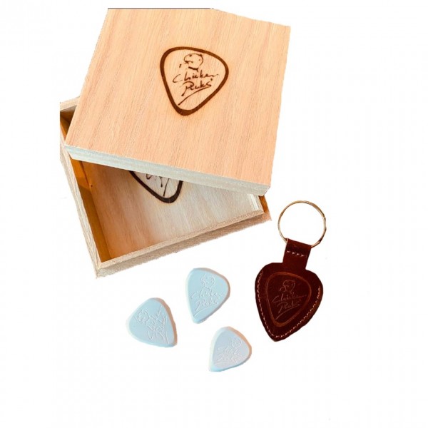 Chicken Picks Wooden Gift Box (3 Picks + Pouch)