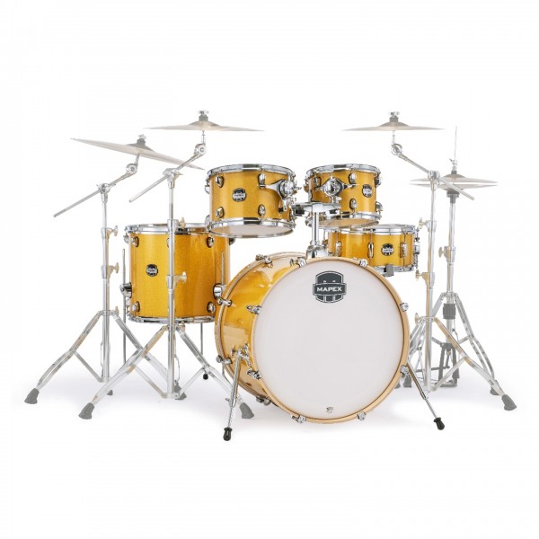 Mapex Mars Birch 22'' 5pc Rock Fusion Shell Pack, Sunflower Sparkle