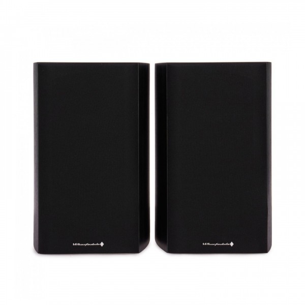 Wharfedale Diamond 9.1 HCP 5.1 Speaker Package, Black Bookshelf Front View With Grilles