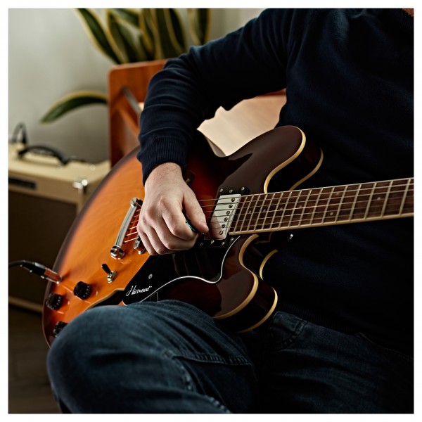 Hartwood Revival Semi Acoustic Electric Guitar With Gig Bag - Vintage Style, Basswood Body, Humbuckers-418551