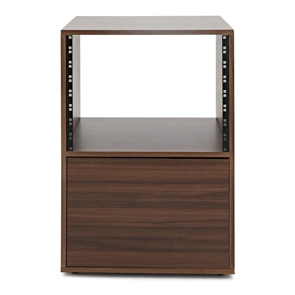 3 Tier Pro Audio Studio Desk + Rack Cabinet, Walnut