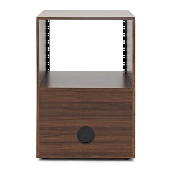 3 Tier Pro Audio Studio Desk + Rack Cabinet, Walnut