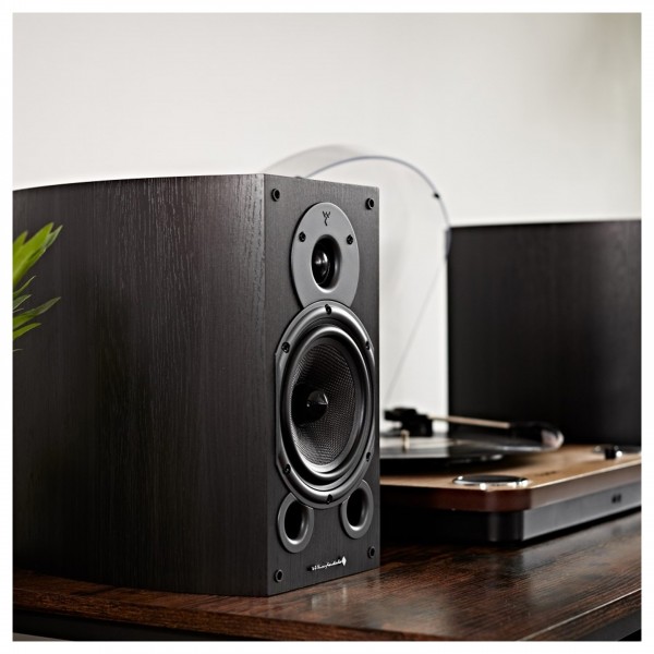 Wharfedale 9.1 Speakers & SW-150 Subwoofer, Black Speaker Package Bookshelf Speaker Lifestyle View