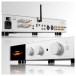 Audiolab 9000A Integrated Amplifier, silver - front and back