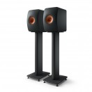 KEF LS50W MKII Wireless Speakers (Pair), Carbon Black with Stands