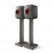 KEF LS50W MKII Wireless Speakers (Pair), Titanium Grey with Stands