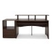 modul 3-Tier Pro Audio Studio Desk with 8U Rack Cabinet, Walnut