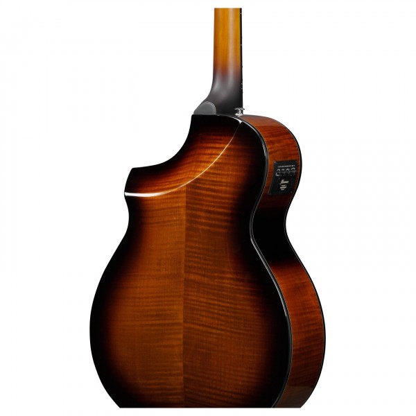 Ibanez AEWC400, Amber Sunburst High Gloss back close up angle