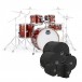 Mapex Mars Birch 22'' 5pc Rock Fusion Shell Pack w/Bags, Blood Orange