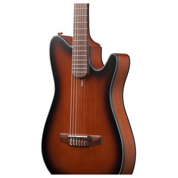 Ibanez FRH10N, Brown Sunburst Flat angle close up