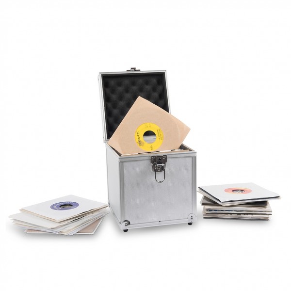 Acc-Sees Pro Vinyl 45 Case (50) Silver MkII With Records