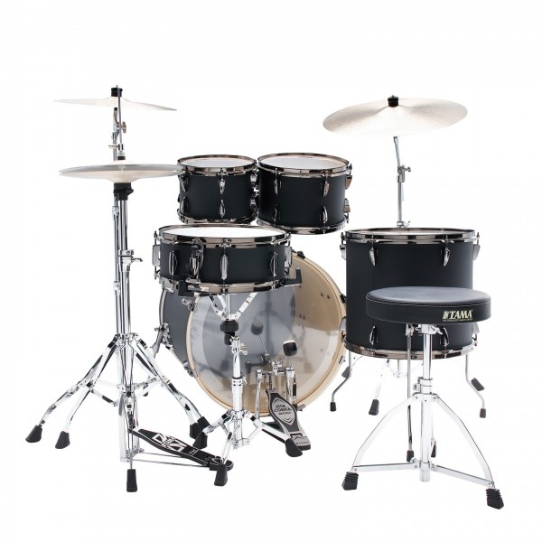 Tama Imperialstar 22'' 5pc Drum Kit, Blacked Out Black -Side