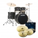 Tama Imperialstar 22'' 5pc Drum Kit w/Cymbals, Blacked Out Black