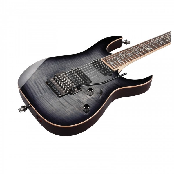 Ibanez RG8527 RG J Custom , Black Rutile angle close up