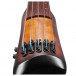 Ibanez UB805 Fretless Bass, Mahogany Oil Burst close up 4