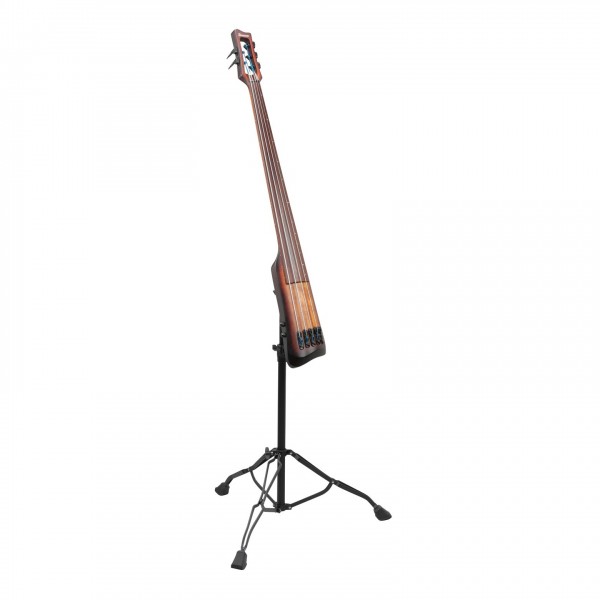 Ibanez UB805 Fretless Bass, Mahogany Oil Burst stand