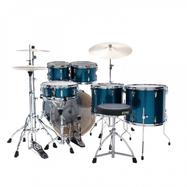 Tama Imperialstar 22'' 6pc Drum Kit, Hairline Blue- Back