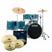 Tama Imperialstar 22'' 6teiliges Schlagzeug mit Becken, Hairline Blau