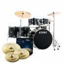 Tama Imperialstar 22'' 6pc Drum Kit w/Cymbals, Hairline Black