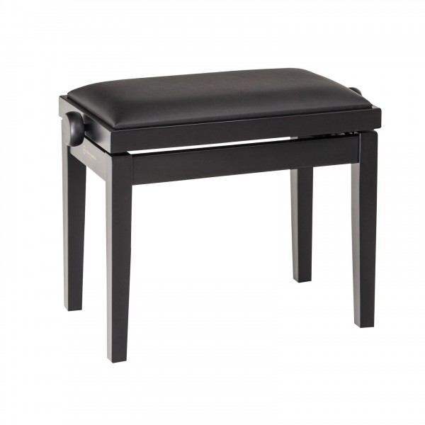 K&M 13910 Piano Bench, Black Imitation Leather, Matt Black