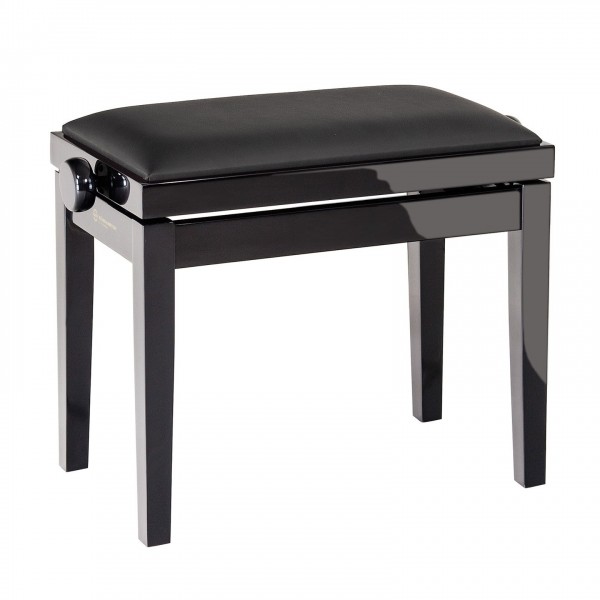 K&M 13911 Piano Bench, Black Imitation Leather, Gloss Black