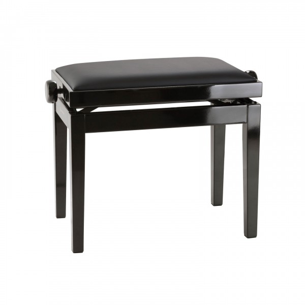 K&M 13970 Piano Bench, Black Imitation Leather, Gloss Black