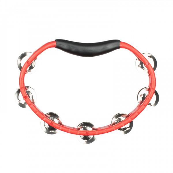 Meinl Headliner HandHeld ABS Tambourine Dual Row Steel Jingles, Red-side