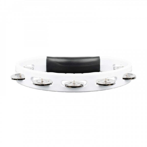 Meinl HandHeld ABS Tambourine Single Row Steel Jingles, White