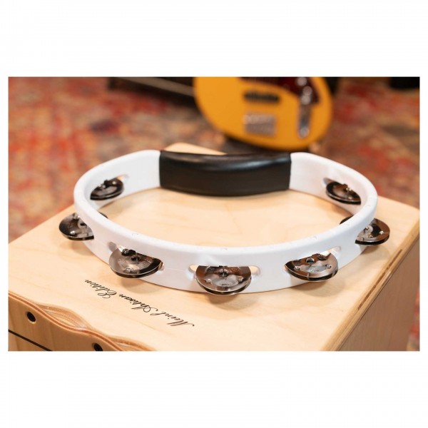 Meinl HandHeld ABS Tambourine Single Row Steel Jingles, White