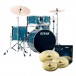 Tama Imperialstar 22'' 5pc Drum Kit w/Cymbals, Hairline Blue-Main