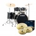 Tama Imperialstar 22'' 5pc Drum Kit w/Cymbals, Hairline Black- Main