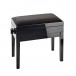 K&M 13950 Piano Bench with Storage, Black Velvet, Gloss Black