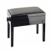 K&M 13951 Piano Bench w Storage, Black Imitation Leather, Gloss Black
