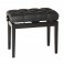 K&M 13981 Piano Bench, Quilted, Leather, Gloss Black