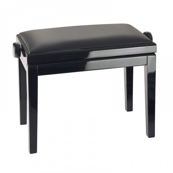 K&M 13990 Piano Bench, Black Imitation Leather, Gloss Black