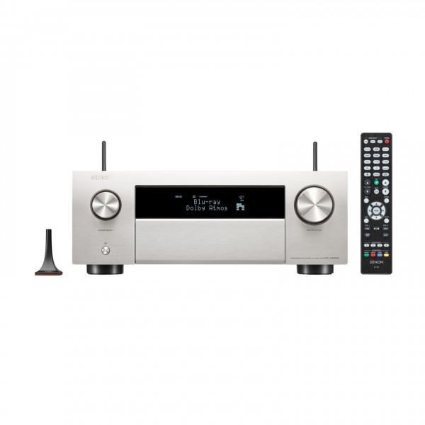 Denon AVC-X4800H AV Amplifier, Silver front view