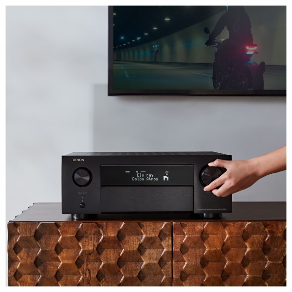 Denon AVC-X4800H AV Amplifier, Black with front dial control