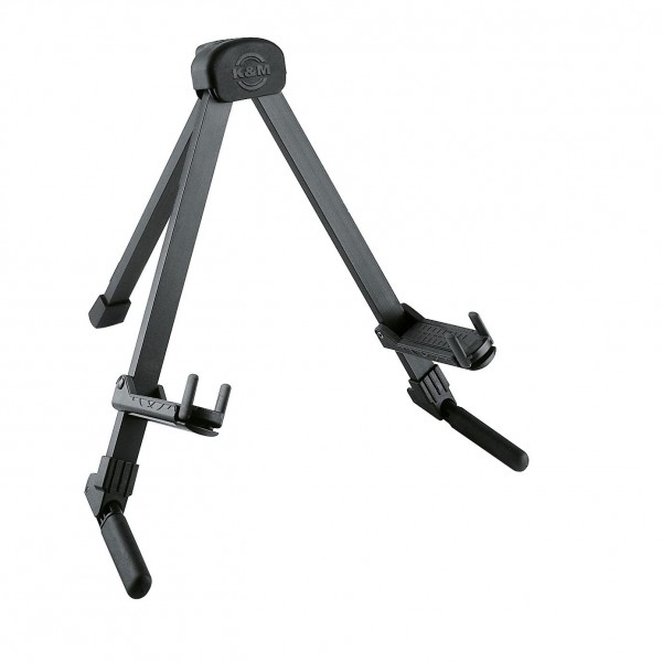 K&M 17550 Memphis Travel Guitar Stand, Black