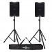 Mackie SRM210 V-Class 10'' Active PA Speakers, Pair with Stands & Bag