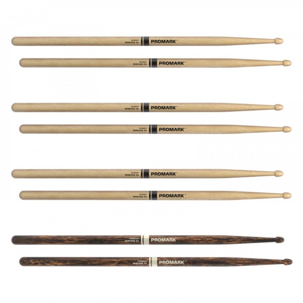 Promark Rebound 5A Hickory Acorn Wood Tip, , FireGrain Bonus 4 Pack
