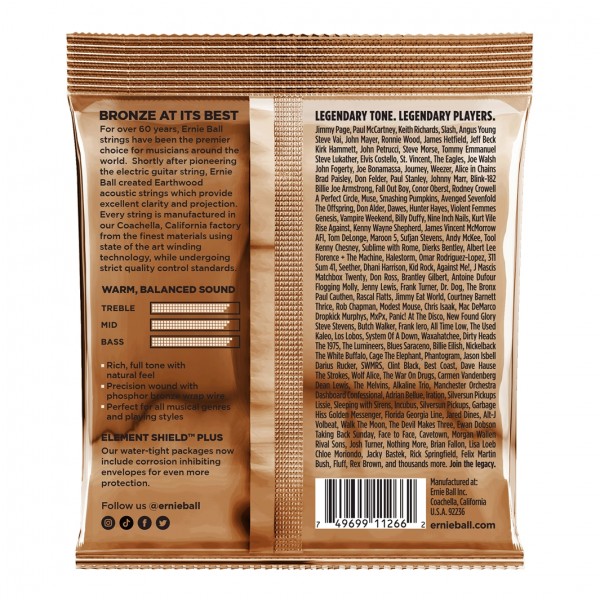 Ernie Ball Earthwood Phosphor Bronze Light 11-52 (3 Set Pack) 2 