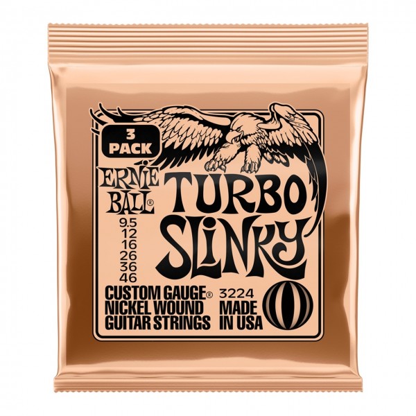 Ernie Ball Turbo Slinky, 9.5-46 (3 Set Pack)