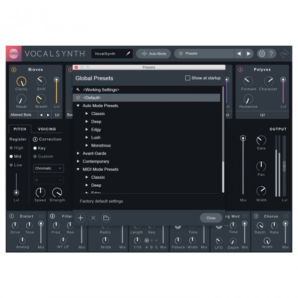 iZotope VocalSynth 2 - Presets