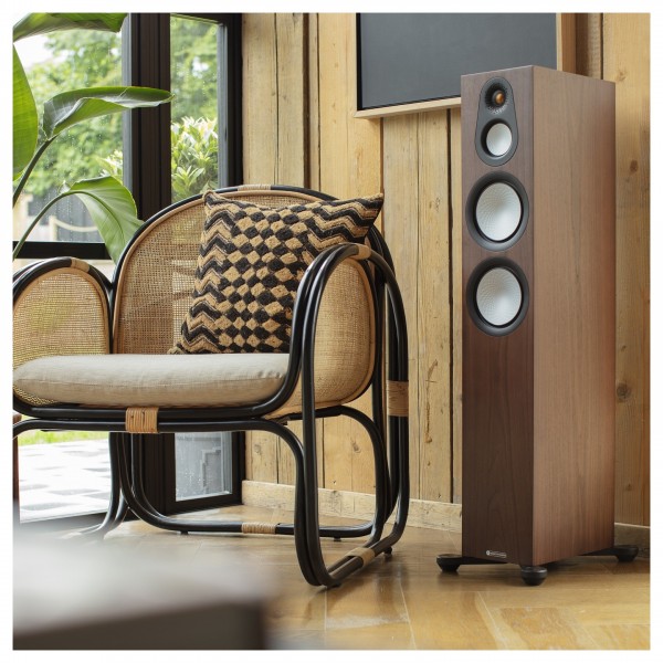 Monitor Audio Silver 300 7G Floorstanding Speakers (Pair), Walnut