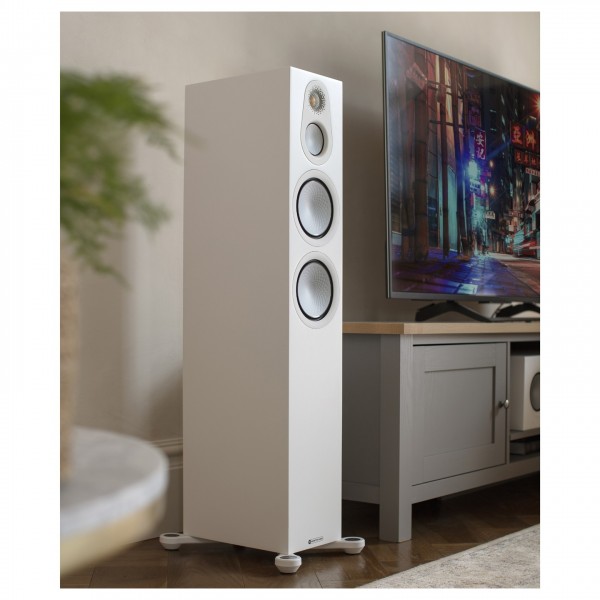 Monitor Audio Silver 300 7G Floorstanding Speakers (Pair), Satin White ...
