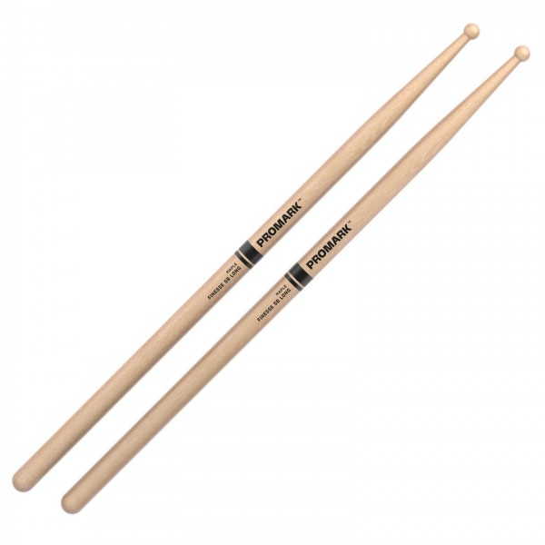 Promark Finesse 5B Long Maple Drumsticks, Small Round Wood Tip