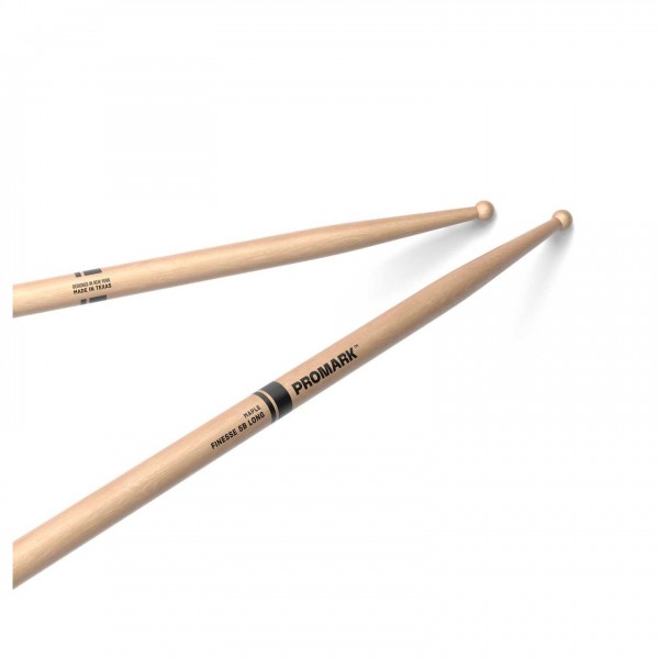 Promark Finesse 5B Long Maple Drumsticks, Small Round Wood Tip