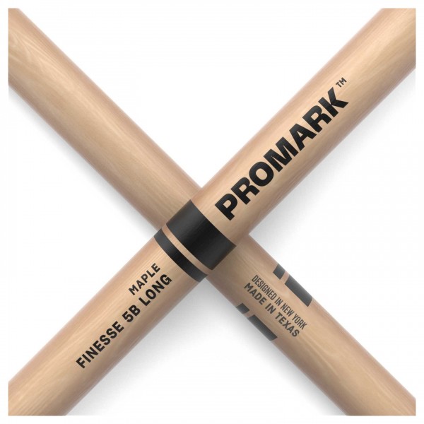 Promark Finesse 5B Long Maple Drumsticks, Small Round Wood Tip