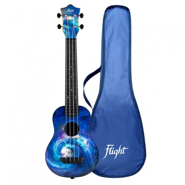 Flight TUSL-40 Travel Long Neck Soprano Ukulele, Space bag