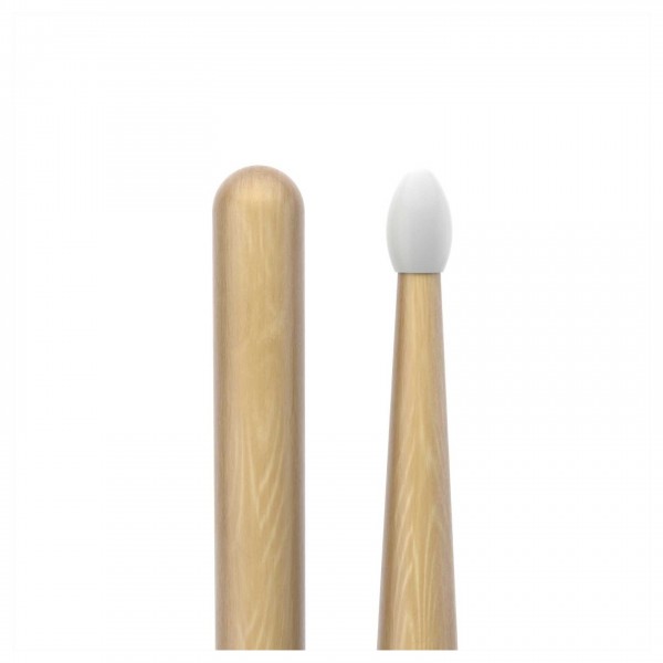 Promark Rebound 5A Hickory Drumsticks, Oval Nylon Tip - Tip